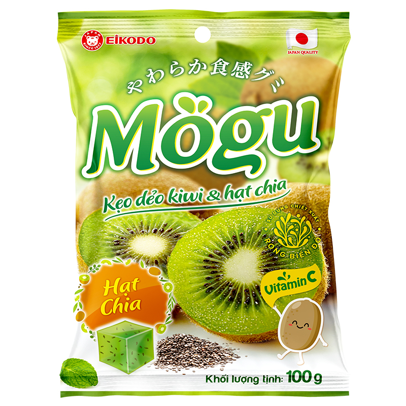 Kẹo Dẻo Mogu Kiwi Hạt Chia 100g
