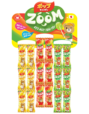 Zoom Lollipop Peach, Pineapple & Kiwi Flavors Hanging Pack