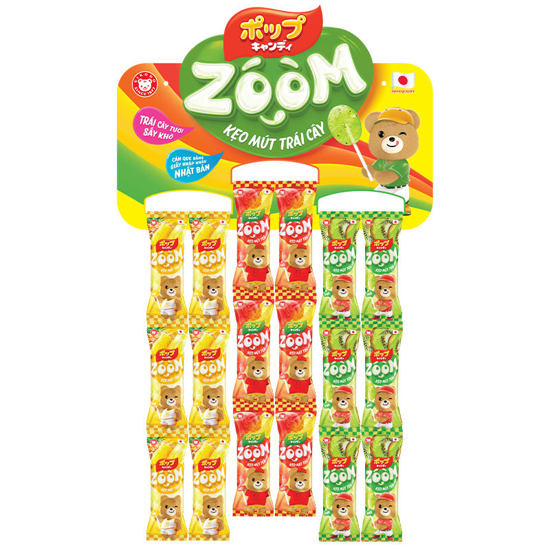 Zoom Lollipop Peach, Pineapple & Kiwi Flavors Hanging Pack